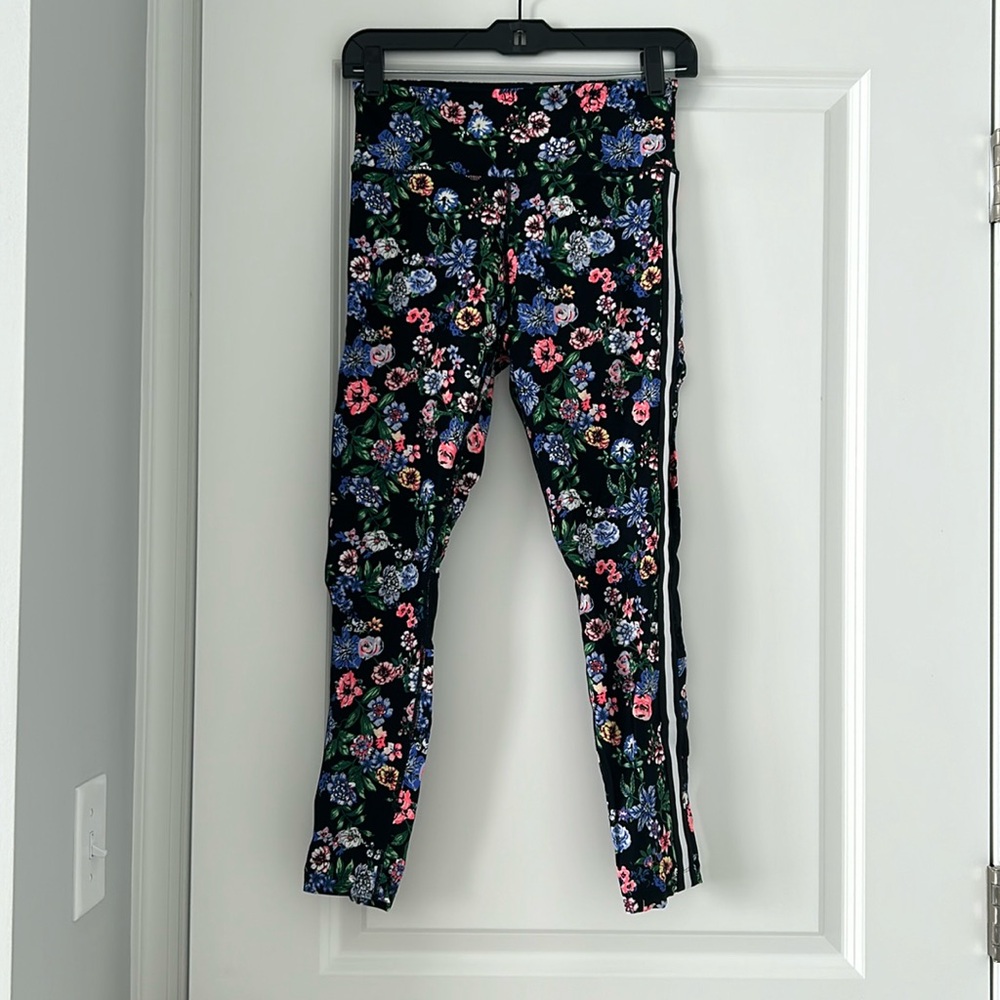 Calvin Klein Performance Floral Leggings - Black, Blue, Pink - Picture 1 of 6